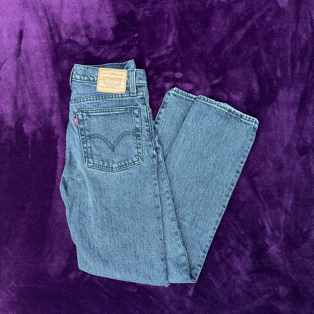 Levi’s wedgie straight black denim jeans